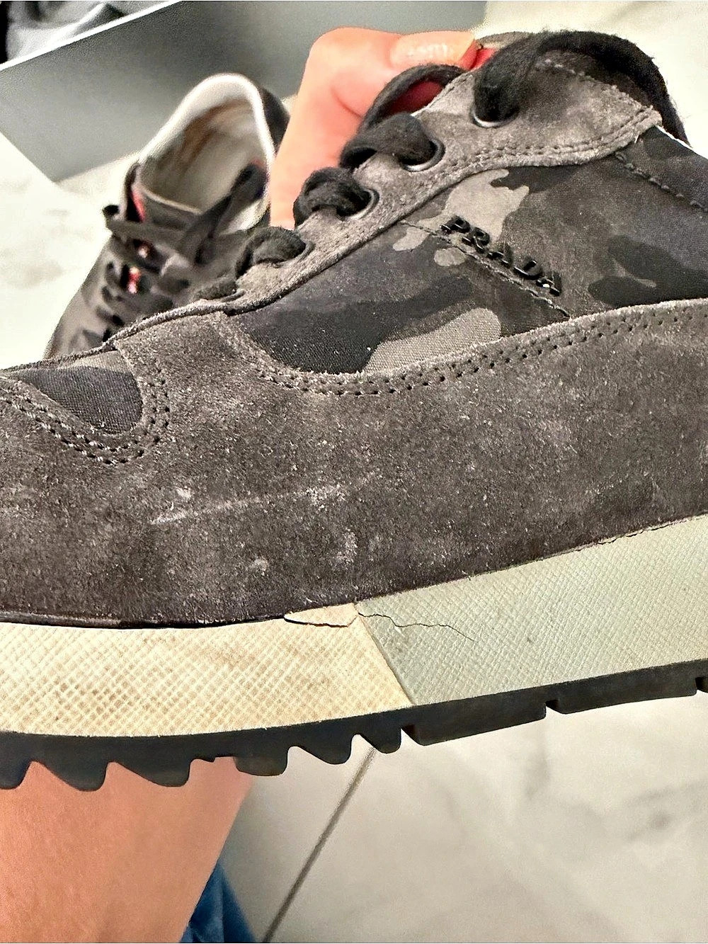 Prada Camo Sneakers in Black & Gray size 7.5-8 - Picture 5 of 11